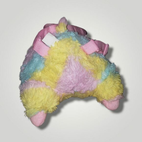 Rainbow lama  Alpaca Plushie Backpack 14" x 9" - Picture 4 of 6